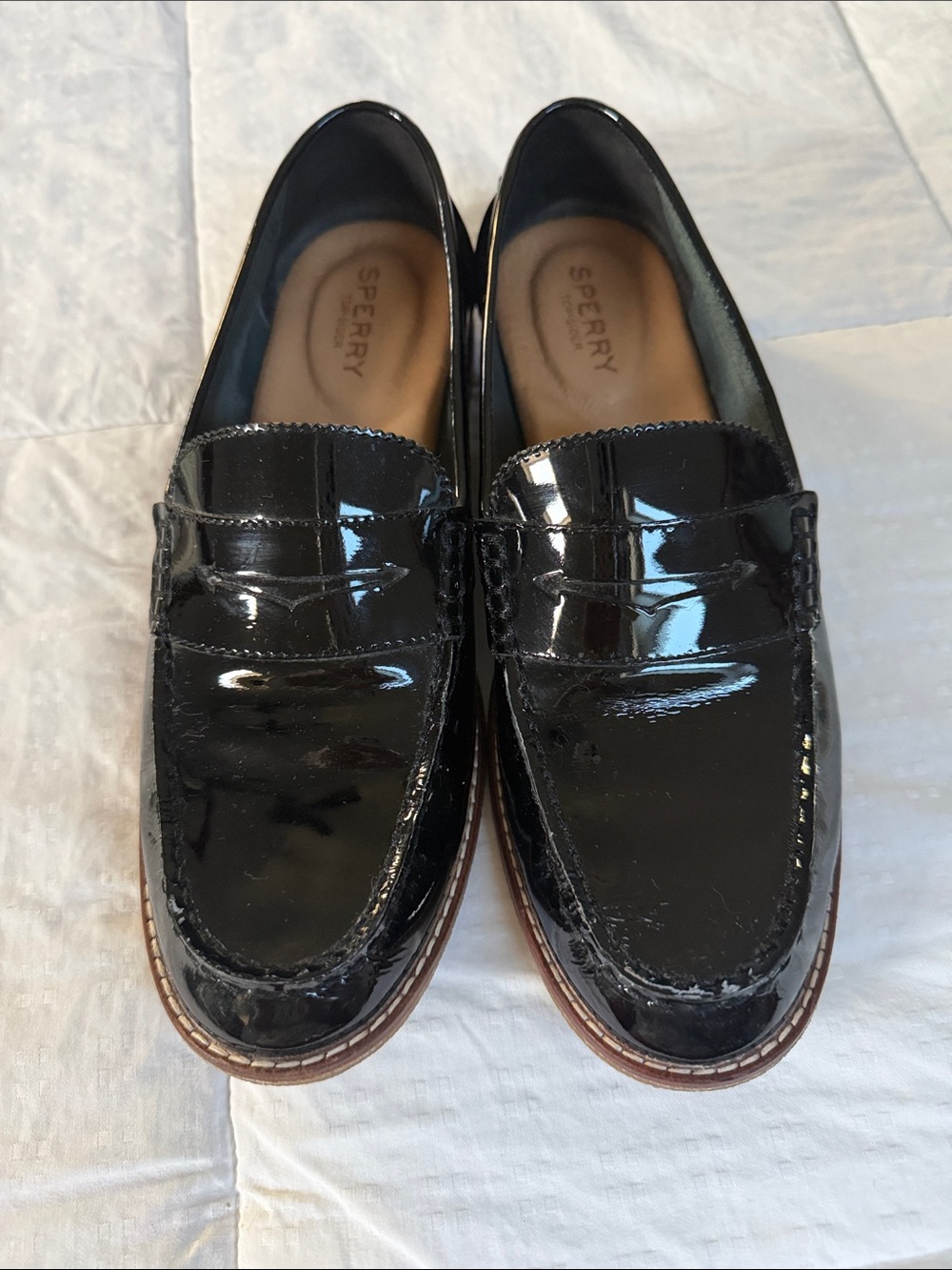 Women’s Sperry Black Patent Leather Penny Loafers